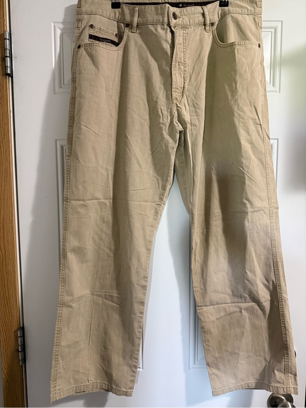 77. Bugatti Men's Khaki Straight-Leg Chinos 38/34
